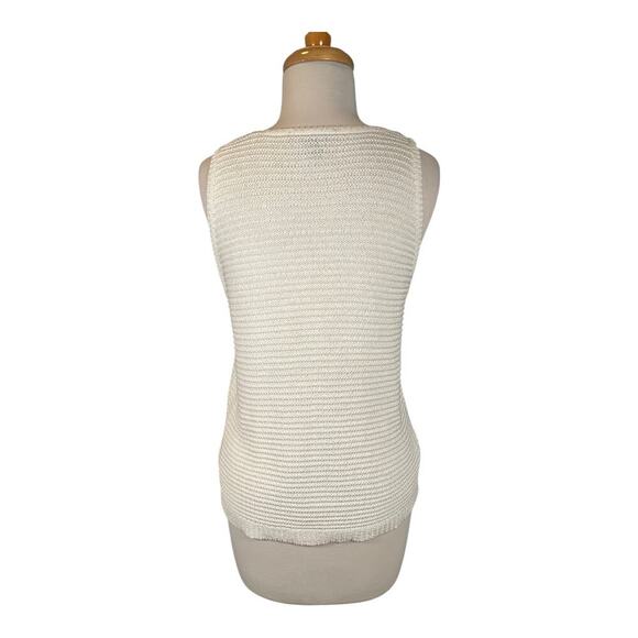 LAUREN RALPH LAUREN Petite White Tight Knit Size Large Petite 100% Cotton - Picture 8 of 10